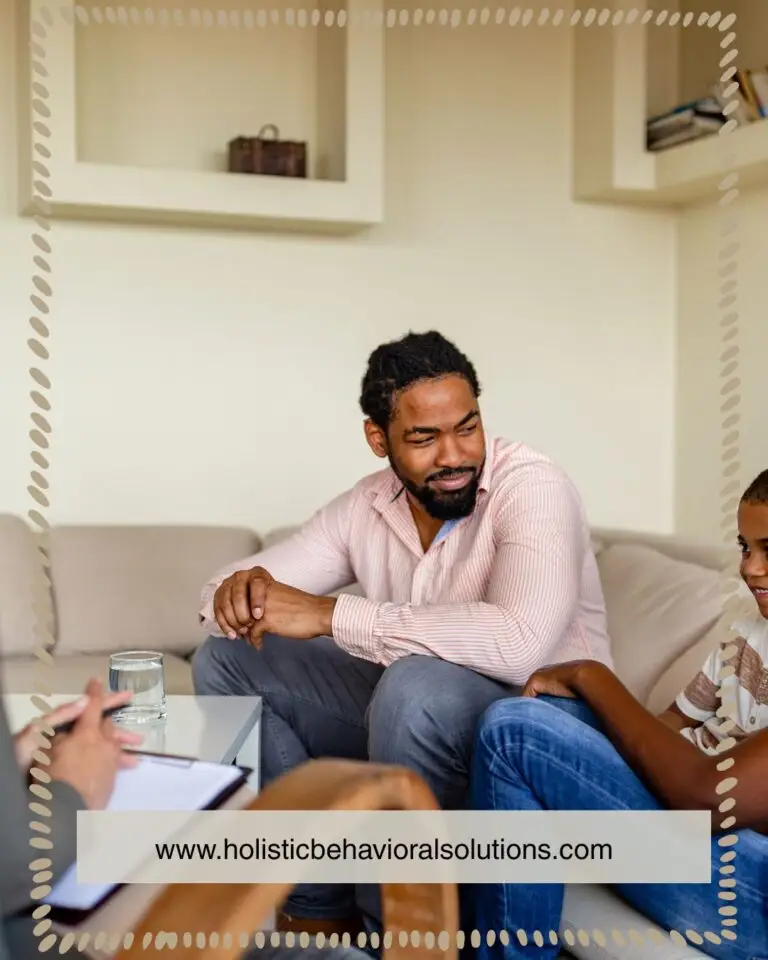 Multicultural family meeting with a therapist during a counseling session in a warm, welcoming office